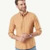 Gazman Tailored Casual Oxford Long Sleeve Shirt - Tobacco -Cheap Gazman Store 1 42786