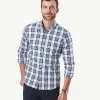 Gazman Tailored Casual Oxford Check Long Sleeve Shirt - Navy -Cheap Gazman Store 1 42863