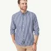 Gazman Casual Stretch Stripe Long Sleeve Shirt - Navy -Cheap Gazman Store 1 42876