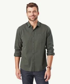 Gazman Authentic Twill Long Sleeve Shirt - Forest