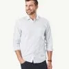 Gazman Tailored Non Iron Check Long Sleeve Shirt - White -Cheap Gazman Store 1 43273
