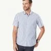 Gazman Casual Bold Stripe Short Sleeve Shirt - Navy Melange 1 Gazman Casual Bold Stripe Short Sleeve Shirt - Navy Melange -Cheap Gazman Store 1 43345