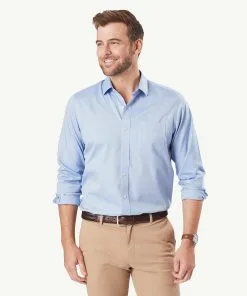 Gazman Easy Care Plain Oxford - Blue