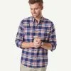 Gazman Brushed Herringbone Check Long Sleeve Shirt - Multi Check
