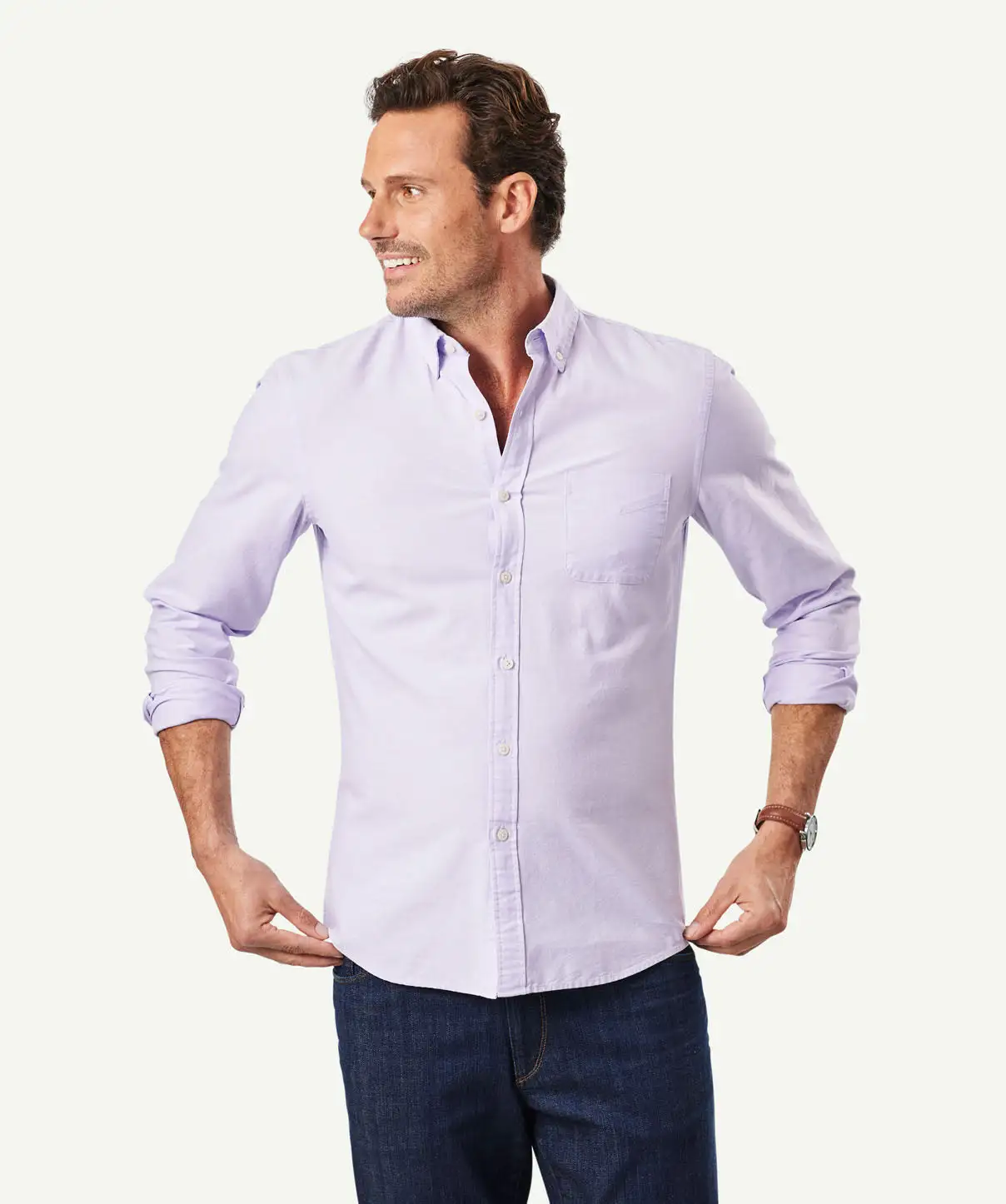 Gazman Tailored Casual Oxford Long Sleeve Shirt - Lilac 3 Gazman Tailored Casual Oxford Long Sleeve Shirt - Lilac