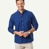 Gazman Plain Casual Oxford Long Sleeve Shirt - French Navy -Cheap Gazman Store 1 46101