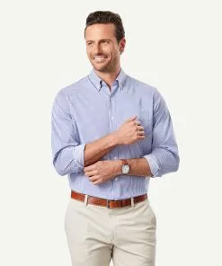 Gazman GAZFLEX Performance Stripe Long Sleeve Shirt - Navy