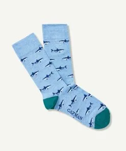 Gazman Non Tight Shark Sock - Blue Marle