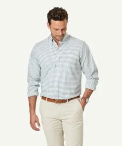 Gazman GAZFLEX Performance Check Long Sleeve Shirt - Sage