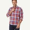 Gazman Casual Slub Check Long Sleeve Shirt - Red 1 Gazman Casual Slub Check Long Sleeve Shirt - Red -Cheap Gazman Store 1 46931