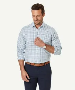 Gazman Easy Care Twill Check Long Sleeve Shirt - Multi Check
