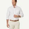 Gazman Easy Care Twill Check Long Sleeve Shirt - White 2 Gazman Easy Care Twill Check Long Sleeve Shirt - White -Cheap Gazman Store 1 46967