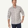 Gazman Casual Floral Print Long Sleeve Shirt - White -Cheap Gazman Store 1 46989
