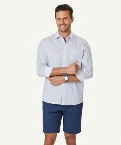 Gazman Casual Floral Print Long Sleeve Shirt - Blue