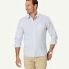 Gazman Tailored Linen Blend Check Long Sleeve Shirt - White 1 Gazman Tailored Linen Blend Check Long Sleeve Shirt - White -Cheap Gazman Store 1 47004