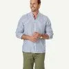 Gazman French Linen Stripe Long Sleeve Shirt - Navy -Cheap Gazman Store 1 47032