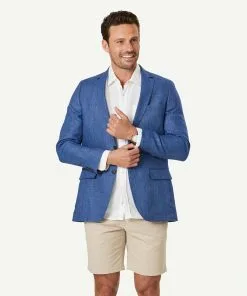 Gazman Tailored Check Sports Jacket - Blue