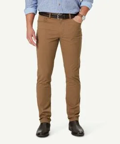 Gazman Modern Stretch 5 Pocket Pants - Tan
