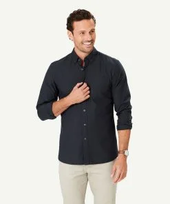 Gazman Tailored Casual Oxford Long Sleeve Shirt - Ash