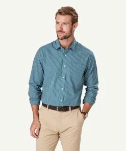 Gazman Easy Care Check Long Sleeve Shirt - Green