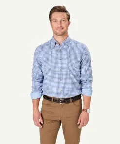Gazman Casual Double Faced Check Long Sleeve Shirt - Grey Melange