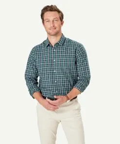 Gazman Casual Plaid Check Long Sleeve Shirt - Forest