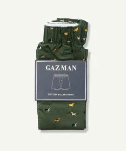 Gazman Best Friend Print Boxers - Olive