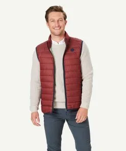 Gazman Lightweight Puffer Vest - Brick