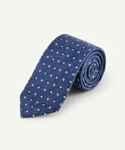 Gazman Silk Mini Geo Tie - Denim
