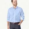 Gazman Easy Care Plain Oxford Shirt - Blue