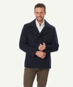 Gazman Richmond Wool Peacoat - Dark Navy
