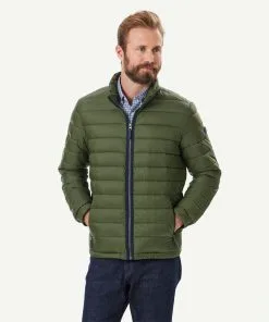 Gazman Lightweight Puffer Jacket - Dark Olive