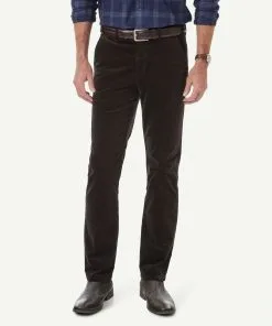 Gazman Stretch Fine Cord Pants - Chocolate