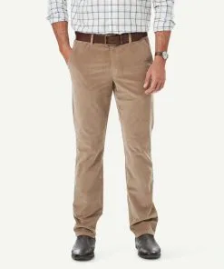 Gazman Stretch Fine Cord Pants - Pebble
