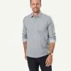 Gazman Brushed Twill Leaf Print Long Sleeve Shirt - Grey -Cheap Gazman Store 1 49903