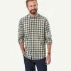 Gazman Brushed Twill Melange Check Long Sleeve Shirt - Olive 1 Gazman Brushed Twill Melange Check Long Sleeve Shirt - Olive -Cheap Gazman Store 1 49938