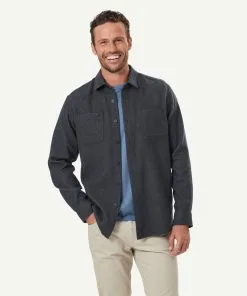 Gazman Brushed Overshirt - Charcoal
