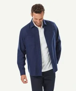 Gazman Brushed Overshirt - Navy