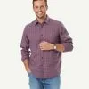 Gazman Brushed Twill Gingham Long Sleeve Shirt - Terracotta -Cheap Gazman Store 1 49975