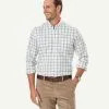 Gazman Easy Care Oxford Check Long Sleeve Shirt - White -Cheap Gazman Store 1 49990