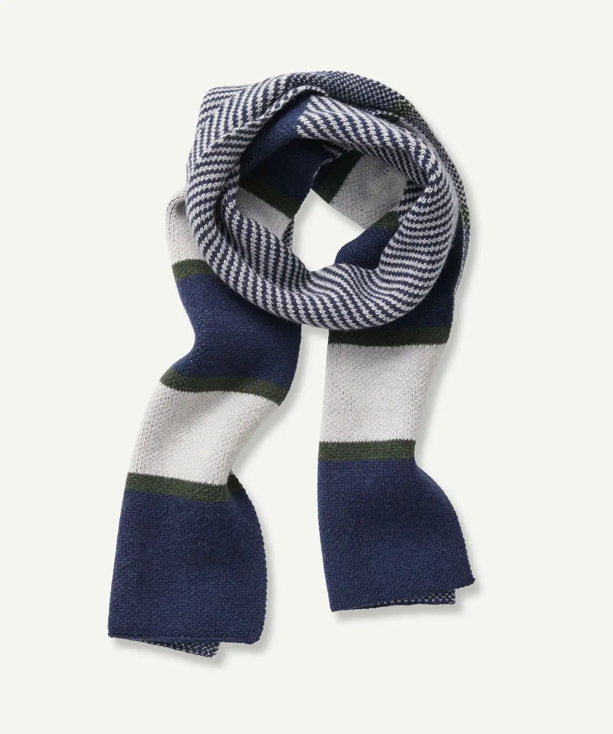 Gazman Block Stripe Wool Blend Scarf - Navy 3 Gazman Block Stripe Wool Blend Scarf - Navy