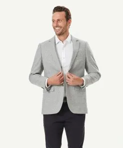 Gazman Wool Blend Houndstooth Sports Jacket - Light Grey