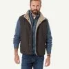 Gazman Reversible Quilted Sherpa Vest - Chocolate