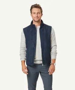 Gazman Suede Touch Vest - Navy
