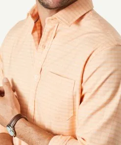 Gazman Easy Care Oxford Check Long Sleeve Shirt - Mango -Cheap Gazman Store 10 e4ffc3d4 d104 4c64 a584 ced32b031ac6