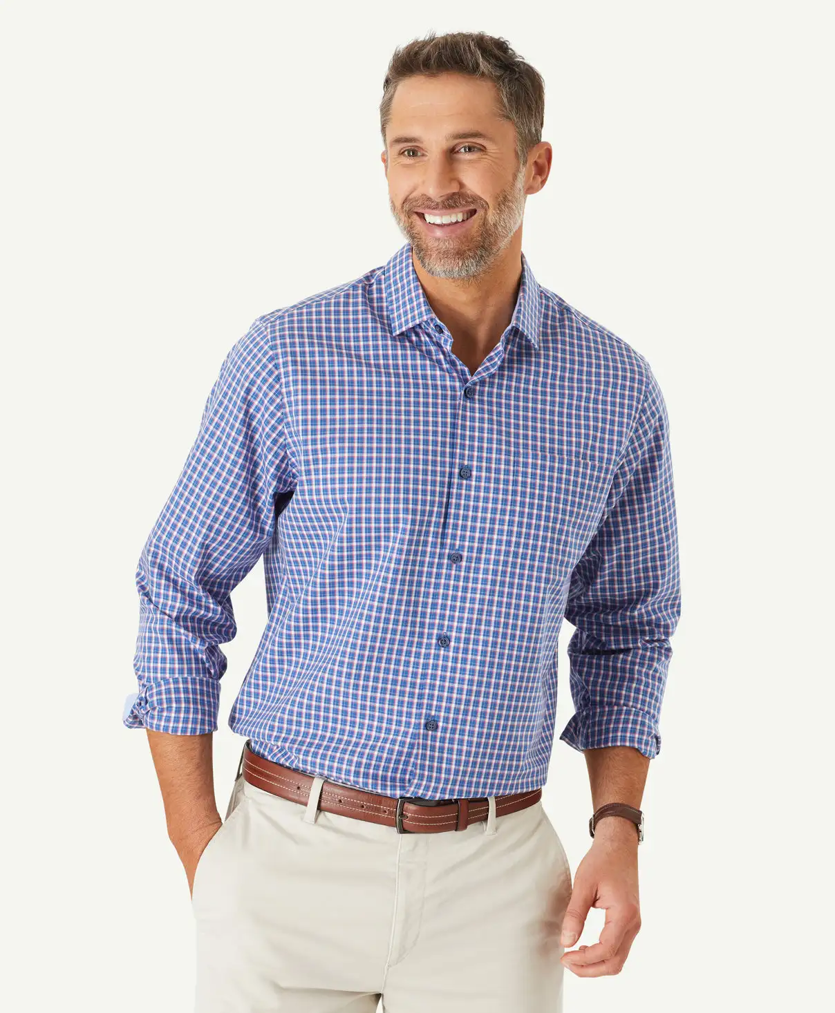 Gazman Easy Care Check Shirt - Blue 3 Gazman Easy Care Check Shirt - Blue