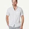 Gazman Casual Textured Linen Blend Plain Shirt - White -Cheap Gazman Store 1 2598d020 38b1 45b5 b1a5 17671486dbb1