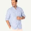 Gazman Linen Bengal Stripe Long Sleeve Shirt - Surf -Cheap Gazman Store 1 32cbb256 93aa 426a b993 ac090a825a22