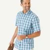Gazman Melange Check Short Sleeve Shirt - Mint