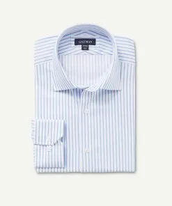 Gazman Easy Care Stripe Business Shirt - White
